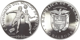 Panama, 10 Balboas, 1982, World Football Championship. Ag.500 26,50 g, KM 78, PROOF