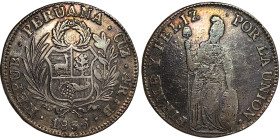 Peru, 4 Reales, 1836, Cuzco, Ag.667 13,00 g, KM 151.1, VF