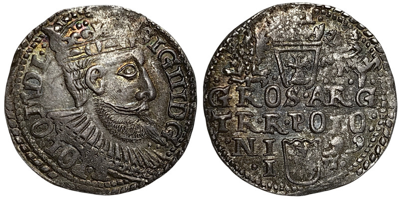 Poland, Sigismund III , 3 Groschen, 1599, Olkusch, Ag. 2,35 g, Kopicki 1136, XF+