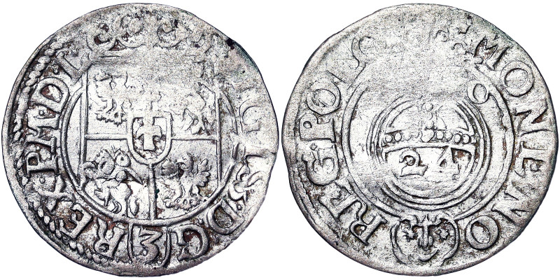 Poland, Sigismund III , 3 Polker, 1620, Bromberg, Ag. 1,06 g, KM 41, GOOD