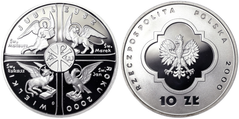 Poland, 10 Zlotych, 2000, Ag.924 14,14 g, Y 380, PROOF