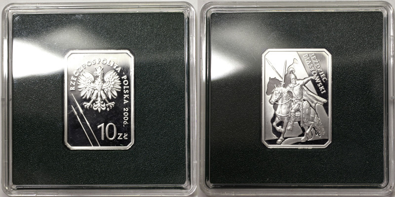 Poland, 10 Zlotych, 2006, The Piast Horseman. Ag.925 14,14 g. With original case...
