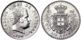 Portugal, Carlos I , 500 Reis, 1893, Ag.917 12,50 g, KM 535, VF