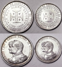 Portugal, Carlos I , Lot 2 pcs. , 1000 Reis, 500 Reis 1898. 40th Anniversary of Discovery of India. Ag.917, KM 538, 539,