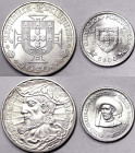 Portugal, Lot 2 pcs, 50 Escudos 1969. 5 Escudos 1960. Ag, KM 598, 587, UNC