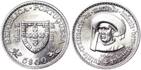 Portugal, 5 Escudos, 1960, Ag.650 7,00 g, KM 587, UNC