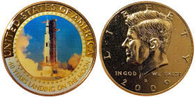 United States, 1/2 Dollar (John F. Kennedy), 2009, Denver, 40 years landing on the moon. Ni. 11,34 g, KM 202b, UNC