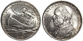 Vatican City, Pio XII , 5 Lire, 1940, Rome, Year II. Ag.835 5,00 g, KM 28, UNC