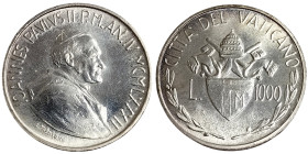 Vatican City, Giovanni Paolo II , 1.000 Lire, 1982, Rome, Year IV. Ag.835 14,60 g , KM 167, UNC