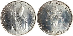Vatican City, Giovanni Paolo II , 1.000 Lire, 1984, Rome, Holy Year. Ag.835 14,60 g , KM 169, UNC
