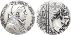 Vatican City, Benedetto XVI , Medal, 2008, Rome, Annual. Year IV. Ave Maris Stella. Opus: Daniela Fusco. Mintage: 6.000 pcs. Ø 44 mm. Ag.986 40,00 g R...