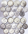 Yugoslavia, Peter II , Lot 13 pcs, 50 Dinara 1938(x4). 20 Dinara 1938(x7). Alexander I (1921-1934) 10 Dinara 1931(x2). Ag.750/500 Total silver weight:...