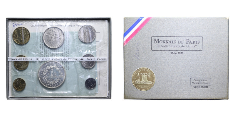 FRANCIA SERIE 1973 CON AG. IN CONFEZIONE FDC