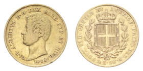 CARLO ALBERTO (1831-1849) 20 LIRE 1842 GENOVA AU. 6,40 GR. BB/BB+