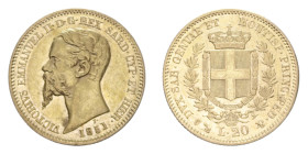 VITT. EMANUELE II (1849-1861) 20 LIRE 1851 GENOVA AU. 6,42 GR. SPL