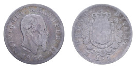 VITT. EMANUELE II (1861-1878) 1 LIRA 1862 NAPOLI R AG. 4,76 GR. MB+