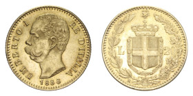 UMBERTO I (1878-1900) 20 LIRE 1888 ROMA AU. 6,45 GR. SPL+