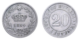 UMBERTO I (1878-1900) 20 CENT. 1894 K.B. NI.3,97 GR. SPL