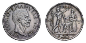 VITT. EMANUELE III (1900-1943) 20 LIRE 1927 LITTORE AG. 15,07 GR. SPL+