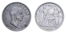 VITT. EMANUELE III (1900-1943) 20 LIRE 1927 LITTORE AG. 14,79 GR. BB+