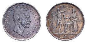 VITT. EMANUELE III (1900-1943) 20 LIRE 1928 LITTORE NC AG. 14,92 GR. BB-SPL