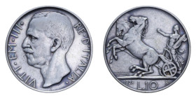 VITT. EMANUELE III (1900-1943) 10 LIRE 1928 BIGA 1 ROSETTA NC AG.10 GR. BB