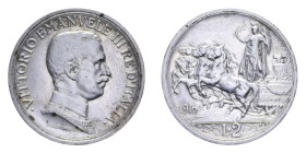 VITT. EMANUELE III (1900-1943) 2 LIRE 1916 QUADRIGA BRIOSA AG. 10 GR. BB-SPL