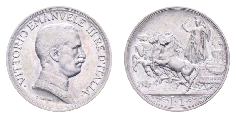 VITT. EMANUELE III (1900-1943) 1 LIRA 1915 QUADRIGA BRIOSA NC AG. 5 GR. SPL