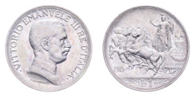VITT. EMANUELE III (1900-1943) 1 LIRA 1915 QUADRIGA BRIOSA NC AG. 5 GR. SPL