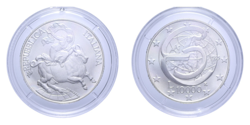10000 LIRE 1995 CONFERENZA DI MESSINA AG. 22 GR. IN COFANETTO FDC