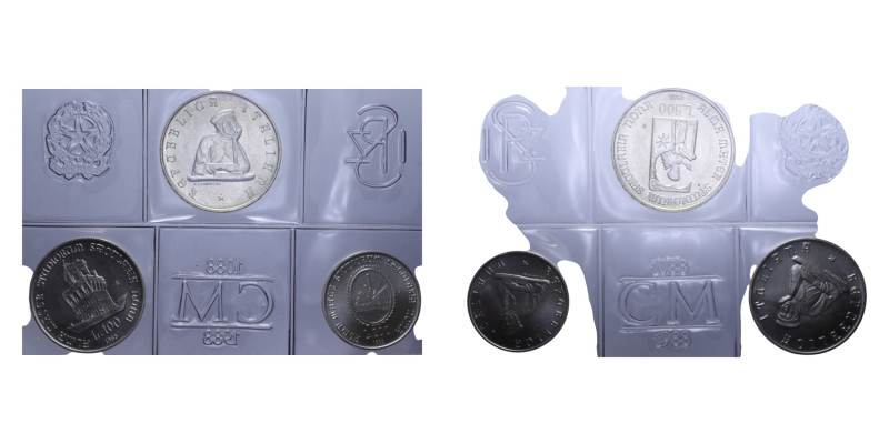 500+200+100 LIRE 1988 UNIVERSITA' DI BOLOGNA AG. 11+5+8 GR. IN BLISTER FDC