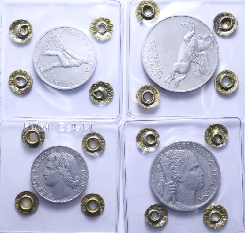 SERIE 4 PEZZI 1 LIRA (R BB SIGILLATA ERPINI) + 2 LIRE (R BB/SPL SIGILLATA MARCOC...