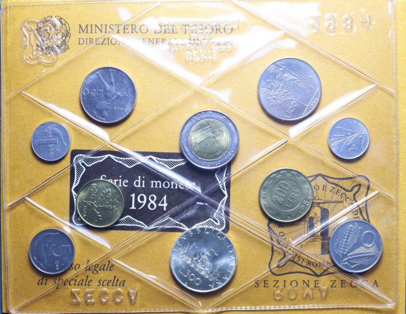 SERIE IN LIRE 1984 CON AG. IN CONFEZIONE FDC