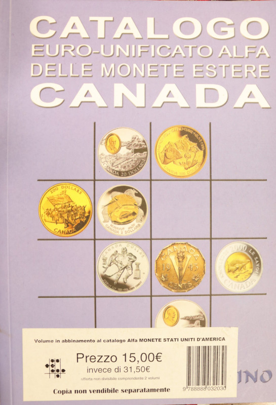 CATALOGO ALFA EURO-UNIFICATO DELLE MONETE ESTERE CANADA 2003 - 213 PP - STATO MO...