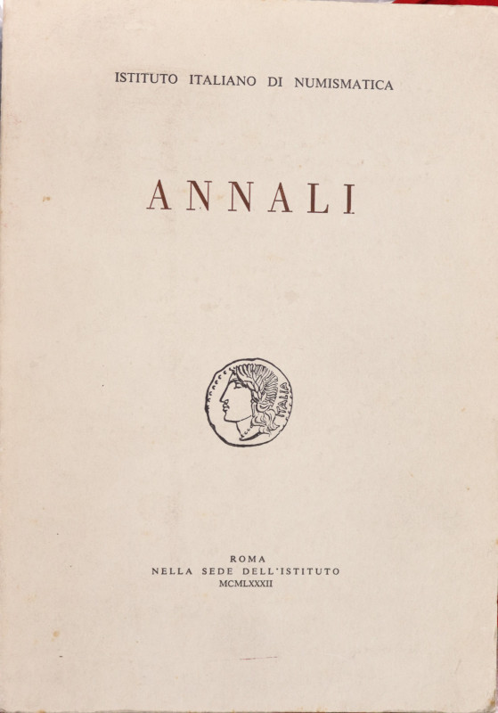 ANNALI - ISTITUTO ITALIANO DI NUMISMATICA - 1983 - 263 PP - BUONO STATO
