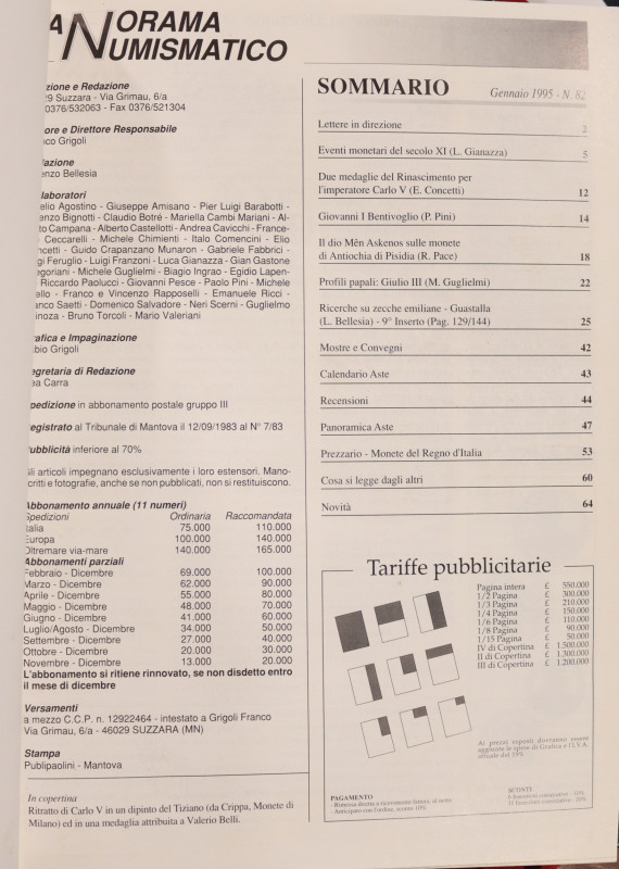 PANORAMA NUMISMATICO RILEGATO 1995 - STATO MOLTO BUONO