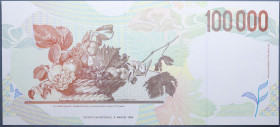 REPUBBLICA ITALIANA 100000 LIRE 1994 CARAVAGGIO 2° TIPO FDS