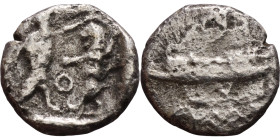 Phoenicia, Obol, Sidon (375-333 BC) Obverse: Galley l.; legend in Phoenician, Reverse. Persian king battling lion