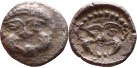 Hellenistic period coin (4-1 century BC)Silver. Obverse: Head of gorgon Rev:  Head of gorgon
