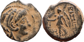 Antiochus IX Cyzicenus (Seleukid King: 114-95 BC). AE bronze. Obv.: diademed head of Antiochus right. Rev.Nike advancing left, holding wreath