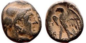 Ptolemaic Kings Of Egypt. Ptolemy I Soter 305-282 BC. Bronze coin.  Obv: Diademed head of Alexander the Great right, wearing elephant skin headdress R...