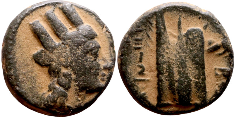 Phoenicia (III – I Century BC) bronze. Obv: Bust of Tyche. Rev: Galley

18mm 6...