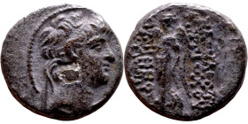 Antiochos VII (Seleukid King: 138-129 BC). AE bronze. Obv.: Radiate, diademed head of Antiochus VII right. Rev.: Nike walking left