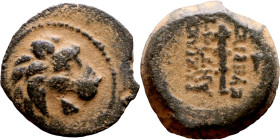 Antiochos VII Sidetes (Seleukid King: 138-129 BC ) bronze coins. Obv.: Head of Lion. Rev.: BAΣIΛEΩΣ ANTIOXOY EYEPΓETOY Club