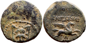 Hellenistic period coin (4-1 century BC) bronze coin.