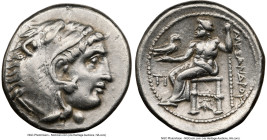 MACEDONIAN KINGDOM. Alexander III the Great (336-323 BC). AR drachm (17mm, 11h). NGC VF. Early posthumous issue of Sardes, ca. 323-319 BC. Head of Her...