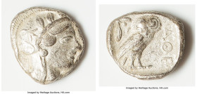 ATTICA. Athens. Ca. 440-404 BC. AR light-weight specimen tetradrachm (25mm, 16.58 gm, 4h). Fine, scratches. Mid-mass coinage issue. Head of Athena rig...