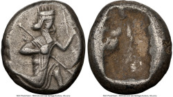 ACHAEMENID PERSIA. Darius I-Xerxes II (ca. 5th century BC). AR siglos (15mm). NGC XF, countermark. Lydo-Milesian standard. Sardes, ca. 485-420 BC. Per...