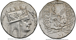 ARMENIAN KINGDOM. Tigranes II the Great (95-56 BC). AR tetradrachm (26mm, 15.62 gm, 1h). NGC Choice AU 4/5 - 2/5. Tigranocerta, ca. 83-70 BC. Diademed...
