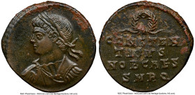 Constantius II, as Caesar (AD 337-361). AE3 or BI nummus (17mm, 2.86 gm, 12h). NGC AU 5/5 - 3/5. Rome, 4th officina, AD 326. Laureate, draped, and cui...
